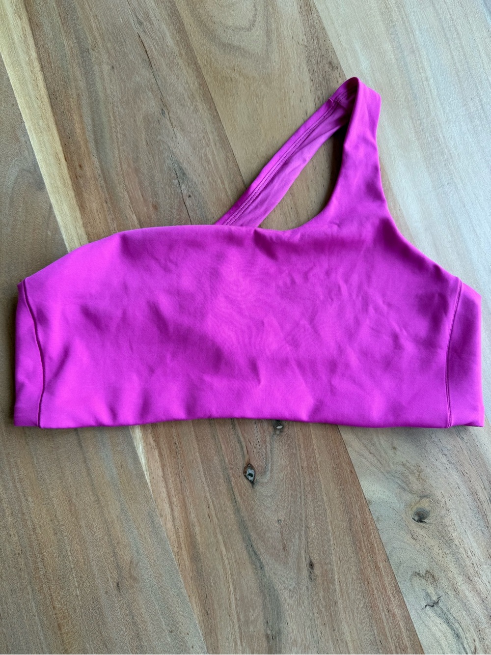 LOF Asymmetric One-Shoulder Bikini Top- Hot Pink